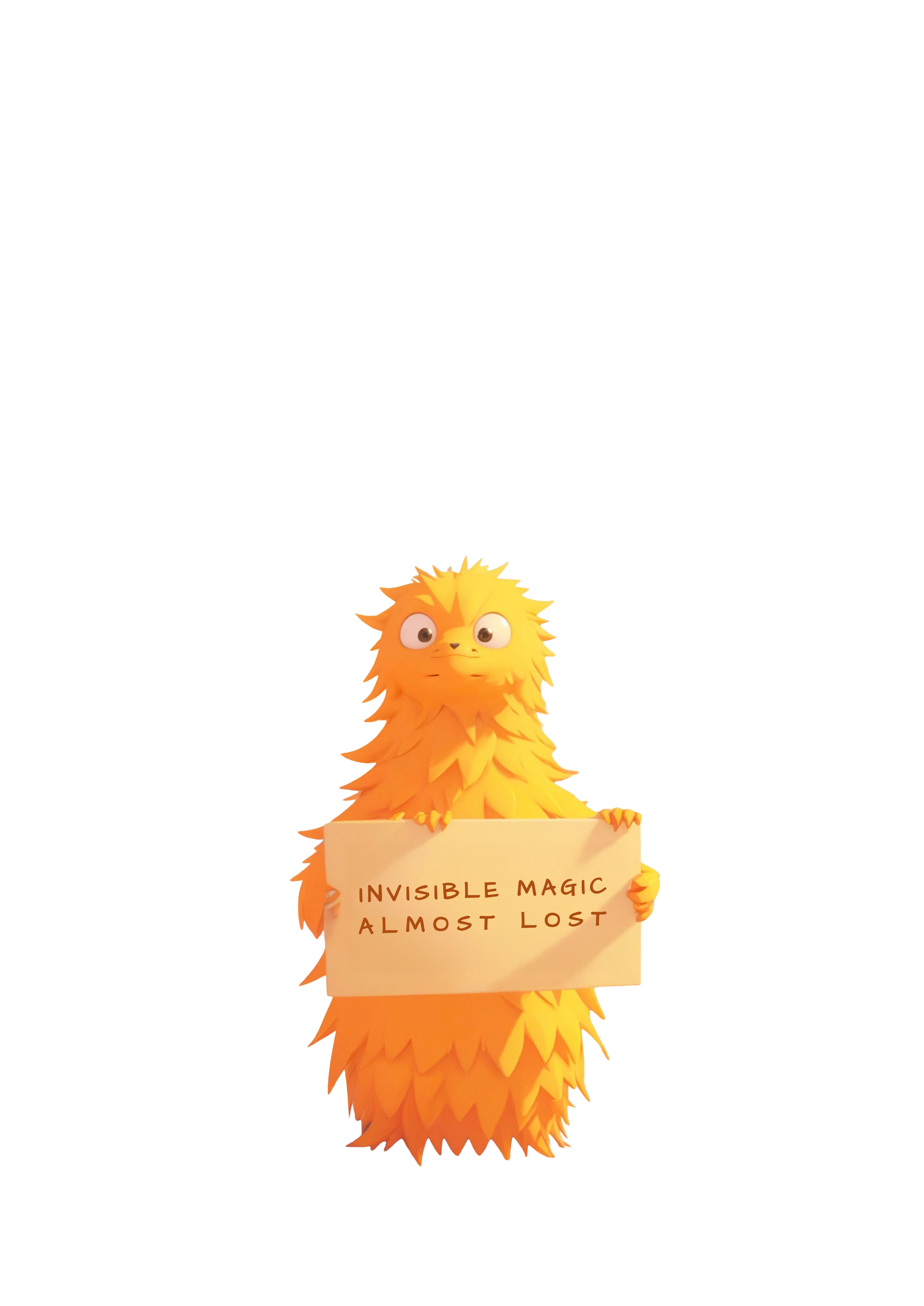 Creature holding sign